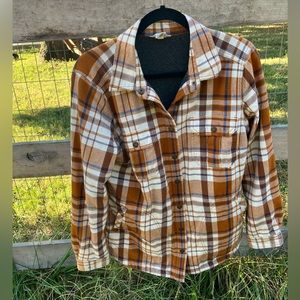 Duluth Trading Co Lined Flannel Medium Orange / Golden